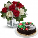 Send New Year Flower with Cake to Philippines