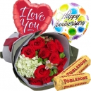 buy anniversary flower, chocolate with balloon to philippines