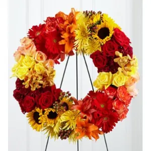 Blazing Blooms Wreath