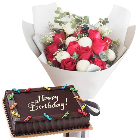 buy flowers bouquet with cake to philippines