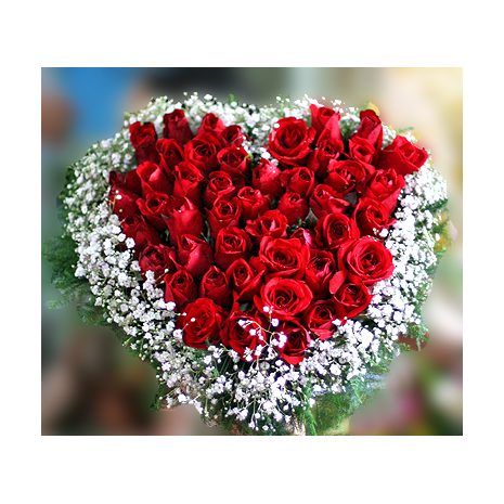 36 heart shaped red rose to philippines