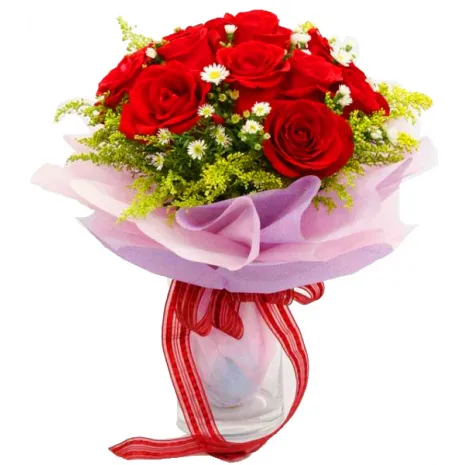 red roses bouquet seasonal flowers bouquet