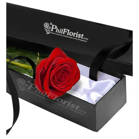 Send Single Red Rose in Box to Philippines