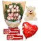 Send 18 pink roses bouquet bear kitKat chocolate with balloon to Philippines