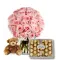 Send 24 Pink rose vase ferrero chocolate box with Small Bear to Philippines