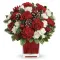 24 White and Red Carnations with Greenery