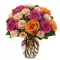 18 Assorted Mixed Color Roses in Vase