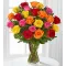 24 Mixed Color Roses in Vase