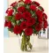 24 Red Roses in Vase with Greenery