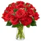 12 Red Roses in Vase